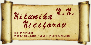 Milunika Nićiforov vizit kartica